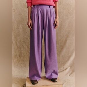Sezane Loulou wide leg trousers lavender size 4/36